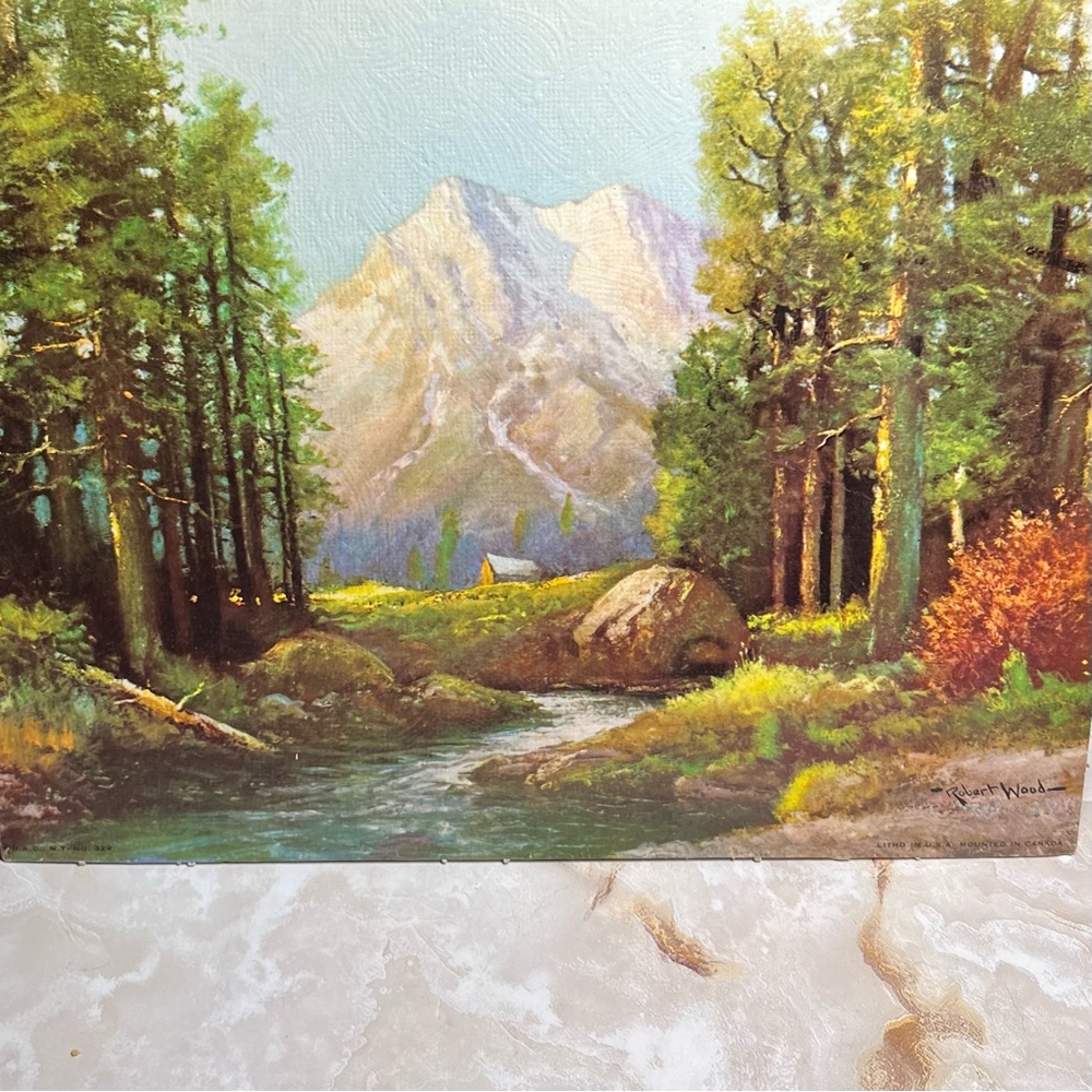 Robert Wood Signed 8" x 10" Lithograph Winde Fine Prints No 329 Mystic Peaks
